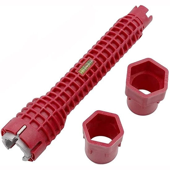 8-in-1 installatore per rubinetto e doccia - chiave multifunzionale - rosso - attrezzo sanitario - per rubinetto e doccia - adatto per
