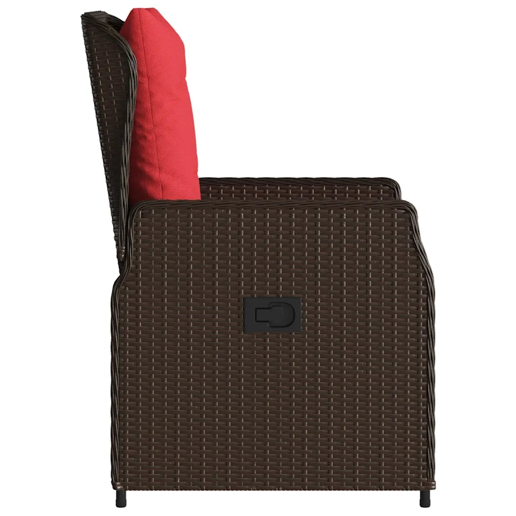 Sedie da giardino reclinabili 2 pz in Polyrattan Marrone 368658