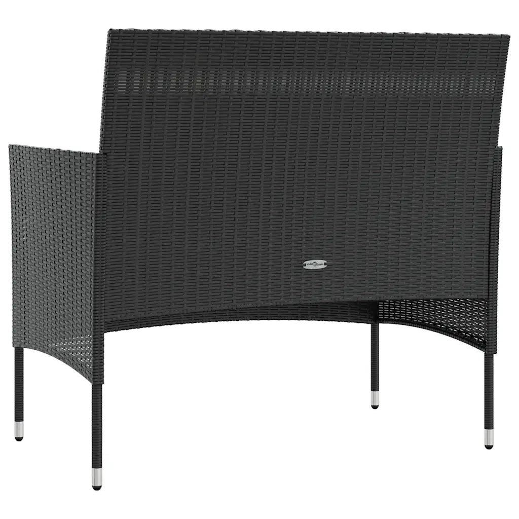 Set Divani da Giardino 8 pz con Cuscini in Polyrattan Nero 3095955