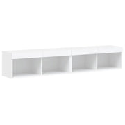 Set di 2 mobili TV a parete con luci LED design di tendenza con vano contenitore 80 x 30 x 30 cm legno bianco 02_0049383