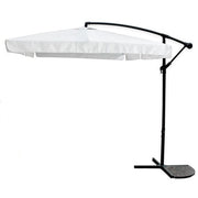 Trade Shop - Ombrellone A Braccio Laterale Da Giardino 3x3mt Protezione Sole Bianco Con Base 223218 -