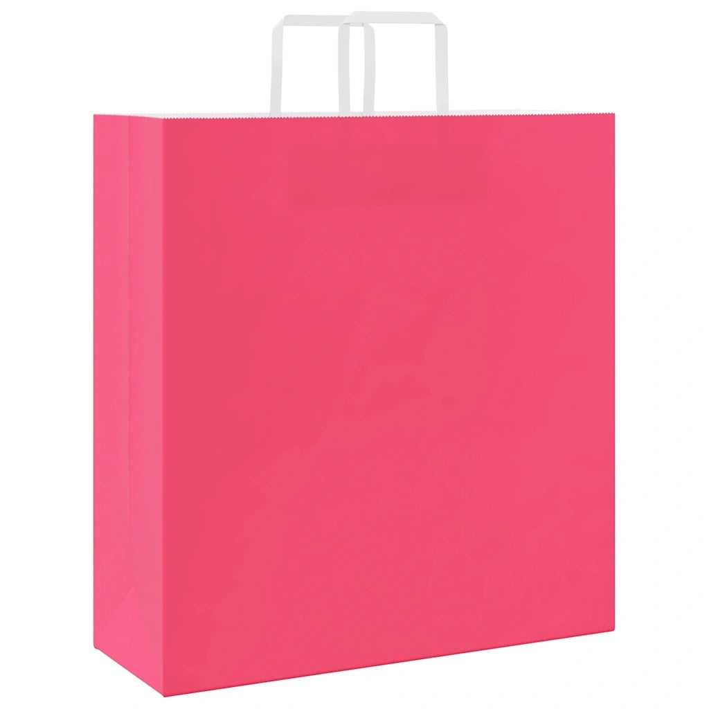 vidaXL Sacchetti di Carta 50 pz con Manici Rosa 45x17x48 cm