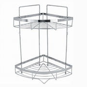 Trade Shop - Mensola Angolare Cromata Per Doccia A 2 Ripiani Piani Organizer Per Bagno 59256 -