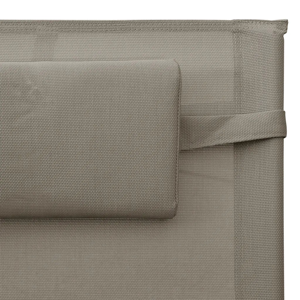 Lettino Prendisole in Textilene Tortora e Grigio 310507