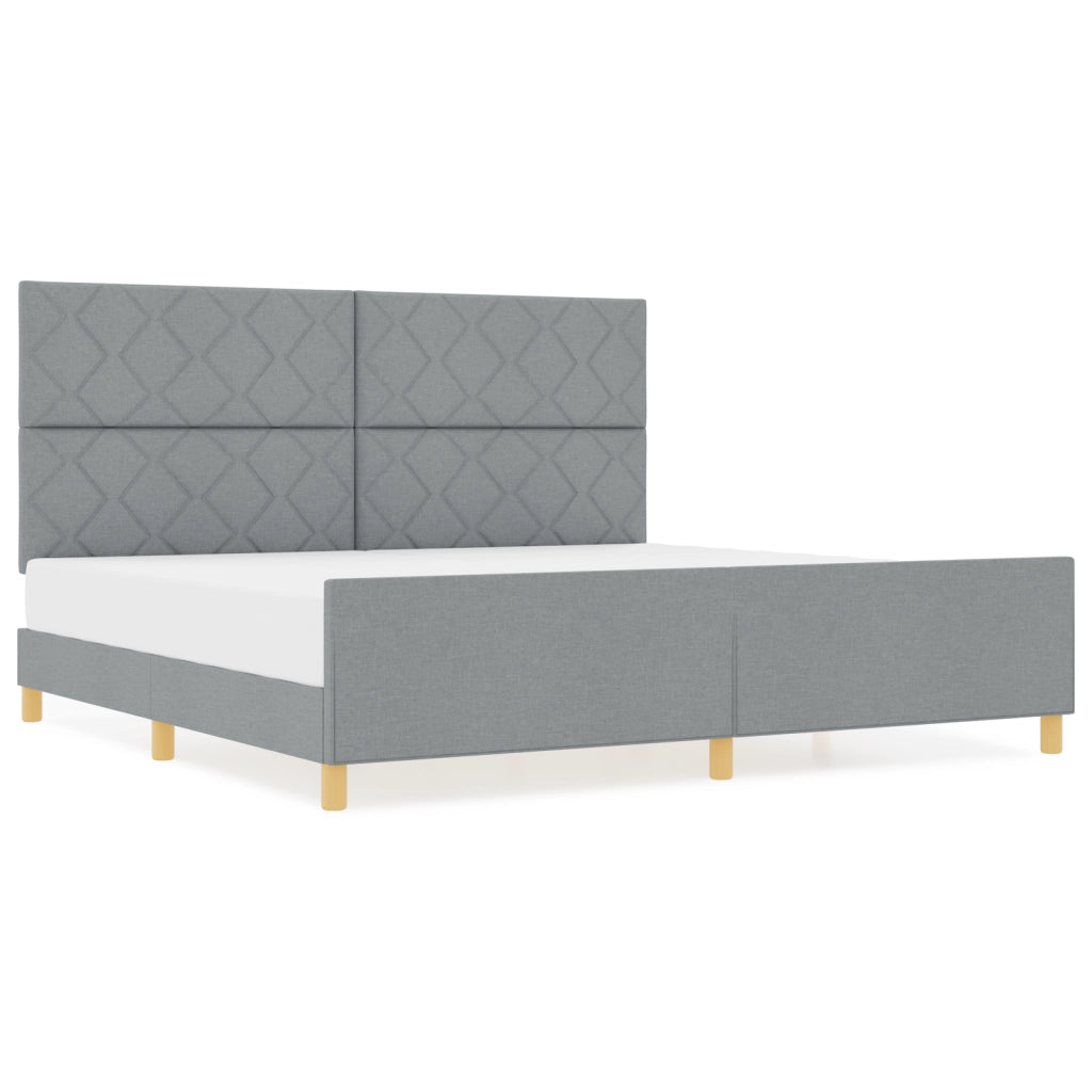 Struttura Letto in Tessuto Grigio Chiaro 200x200 cm