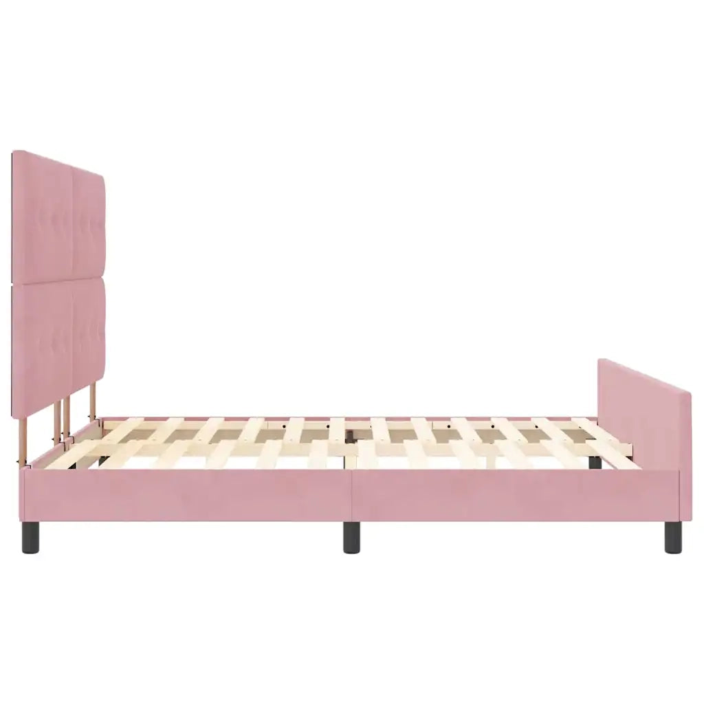 Letto a molle con testiera Rosa 180 x 200 cm Velluto 3344962