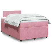 Giroletto a Molle con Materasso Rosa 120x190 cm in Velluto 3287685