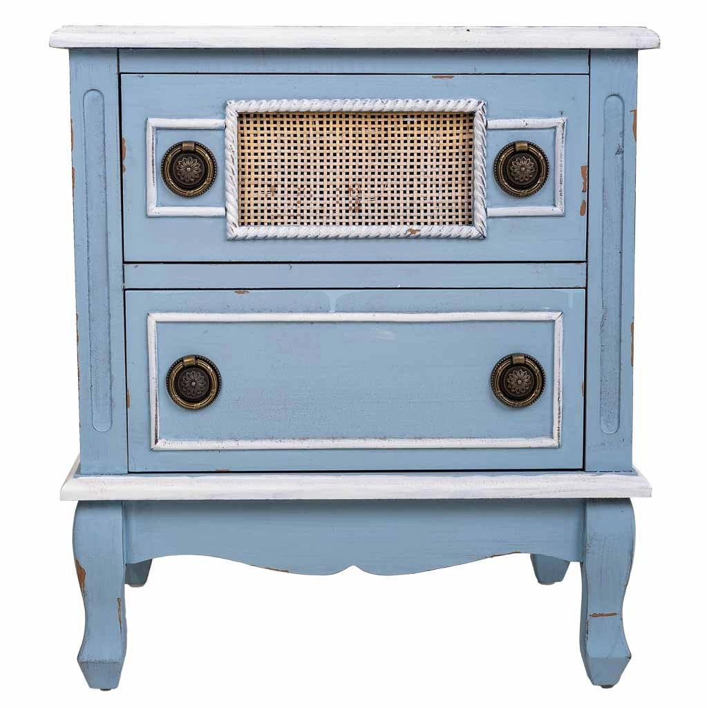 Comodino in legno blu 50x36x56,5