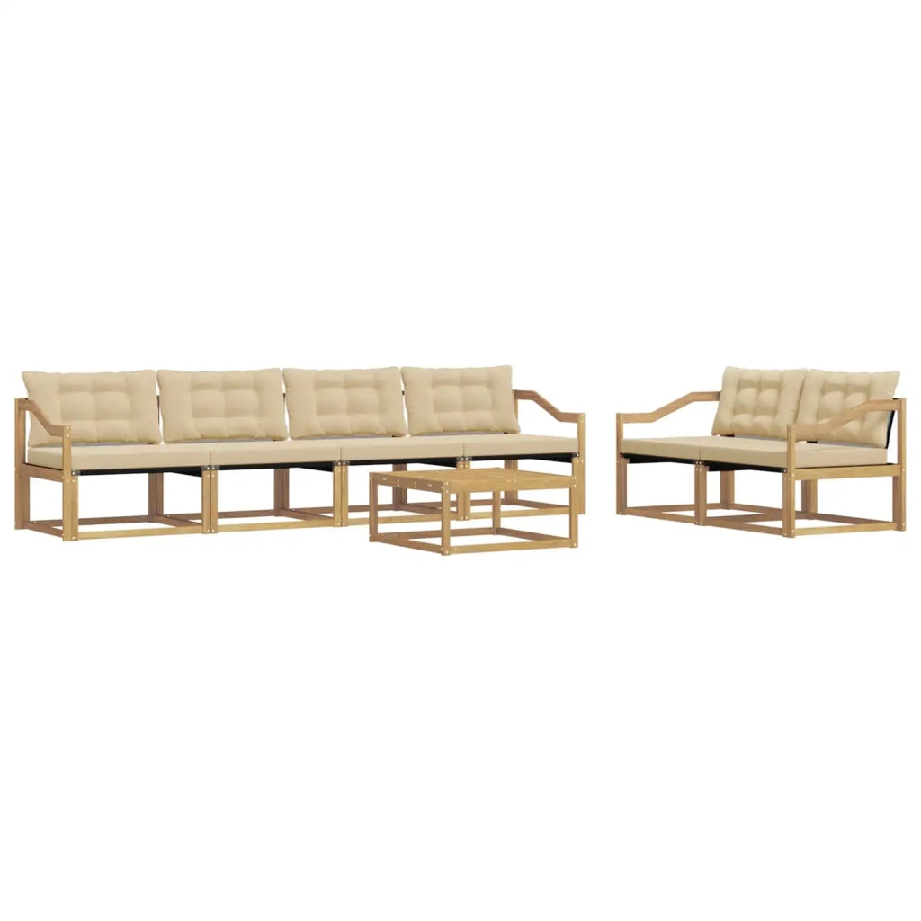 Set di divani da esterno 7 pz Bianco e Beige 3388455