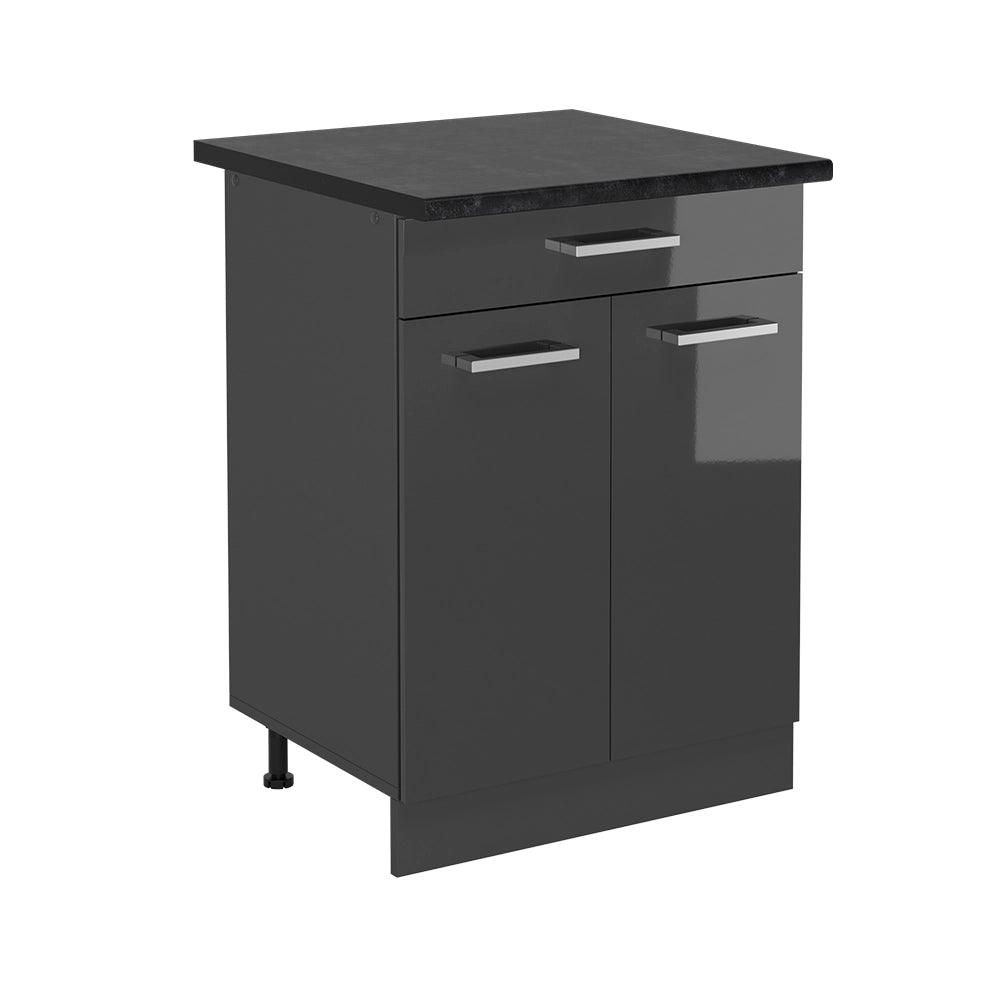 Mobiletto base per cucina R-Line Antracite lucido/Antracite 60 cm, PL Antracite Vicco