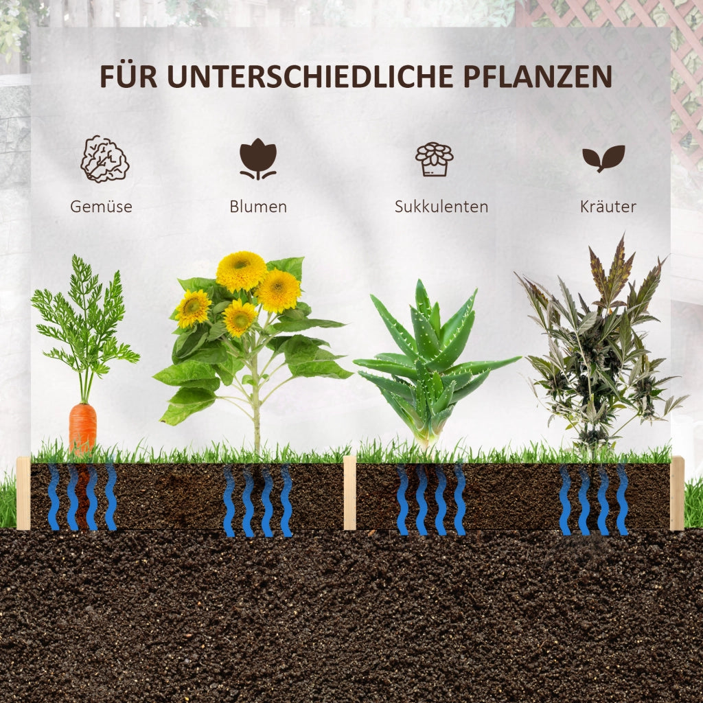 Hochbeet esagonale in legno per giardino balcone ¨C zephmum ¨C 100x92x16 cm