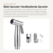 Bidet Sproeier RVS - Manuale - Eseguibile a Mano - Facile da Installare - Per Igiene Personale - Inclusa Ocratura