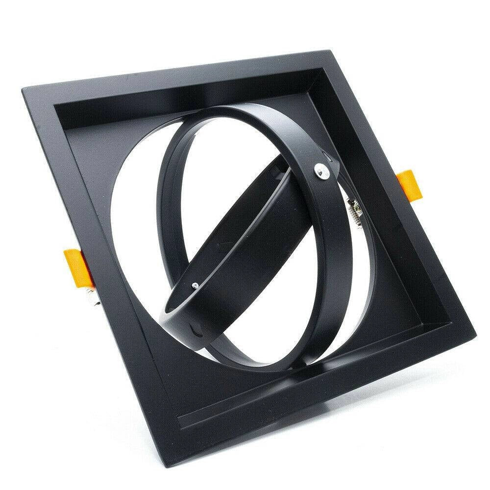 Trade Shop - Portafaretto Incasso Ar111 Quadrato Supporto Per Faretti Illuminazione P-ar111-1 - Nero