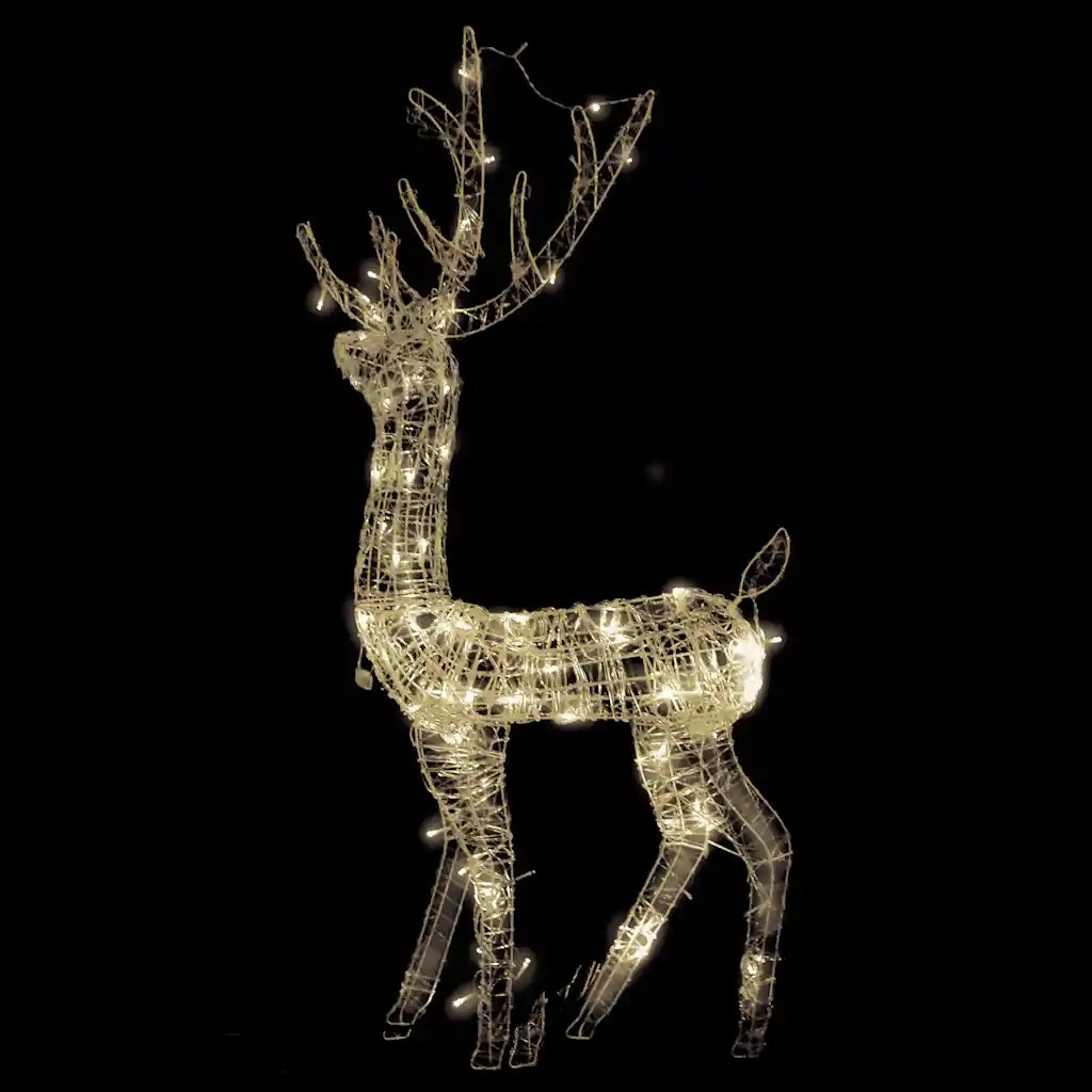 Decorazione Natalizia Acrilico Renna 140 LED 120cm Bianco Caldo