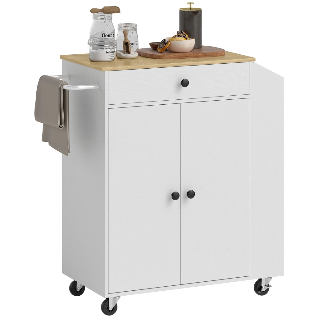 Mobile da Cucina con 2 Ante, Cassetto, Specchiera, Toalliera e Ripiano Regolabile ¨C zephmum ¨C 82x38x86,5 cm Bianco