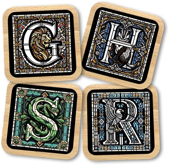 Set di supporti per piatti in legno e metallo premium - Ideale regalo per uomini e donne (set da 4)