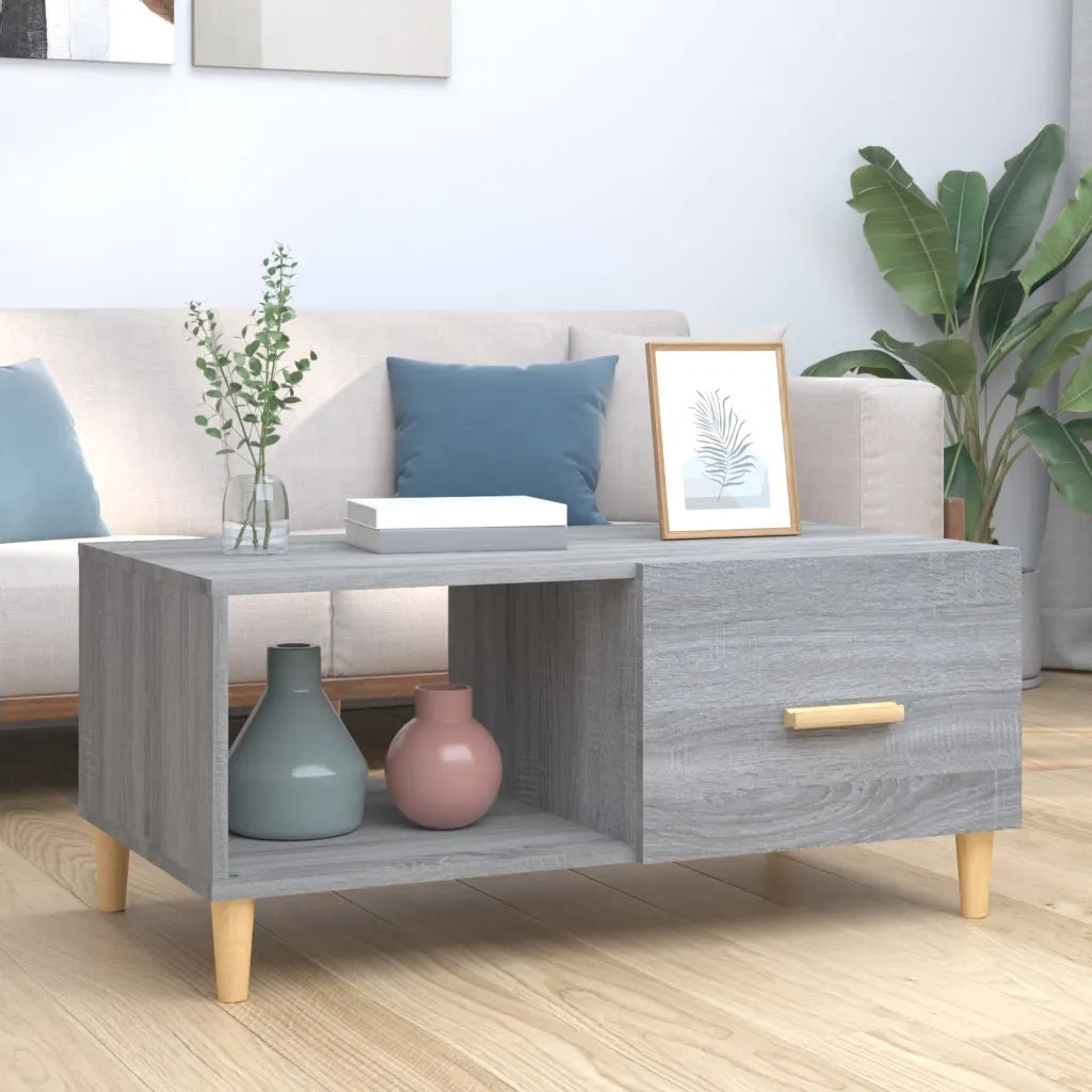 Tavolino salotto | Tavolino da caff¨¨ | Tavolino da Soggiorno Grigio Sonoma 89,5x50x40 cm Legno Multistrato