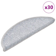 Tappetini per scale 30 pz 56x17x3 cm Grigio chiaro Semicircolari