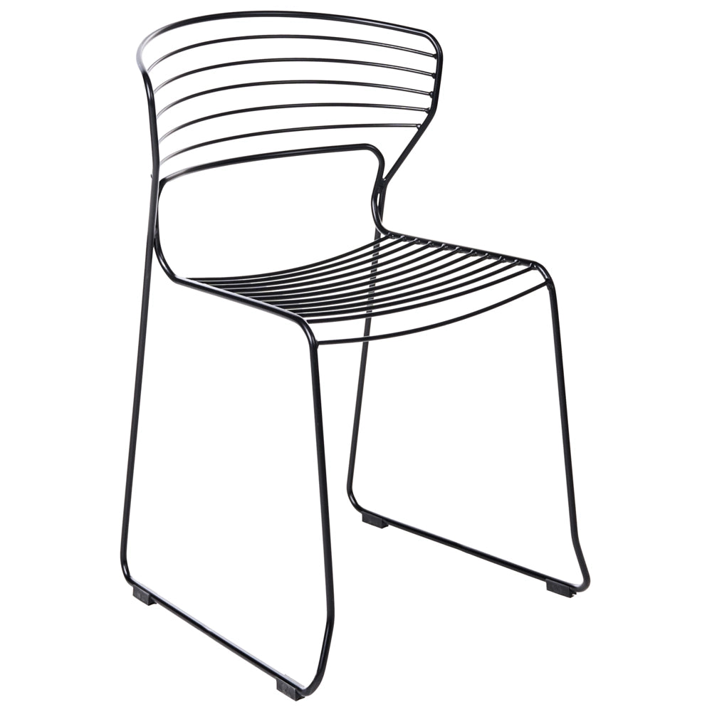 Set di 2 sedie da pranzo imbottite Design moderno Base in metallo nero design moderno