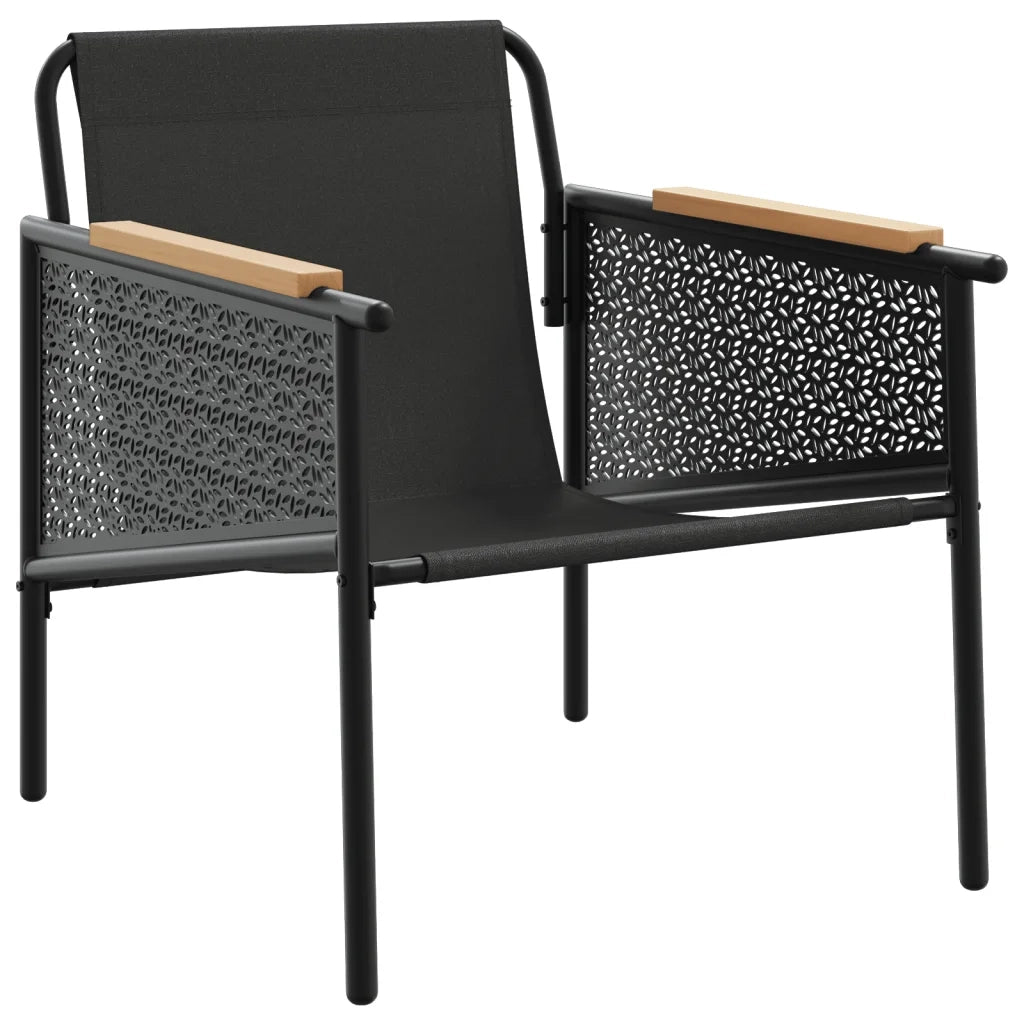 Sedie da Giardino con Cuscini 2pz Nere in Acciaio 4009301