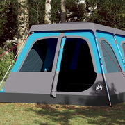 Tenda Familiare a Cupola 10 Persone-Tenda da campeggio Blu a Rilascio Rapido