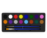 Set di vernici per il viso 16 colori - tavolozza per pigmenti - pennelli per vernice - sicuro per la pelle - asciuga rapidamente - ideale per cosplay/Halloween - trucco per il viso