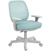 Sedia da Ufficio Ergonomica ad Altezza Regolabile con Schienale Traspirante, 55x48x82.5-94.5 cm, Verde Chiaro
