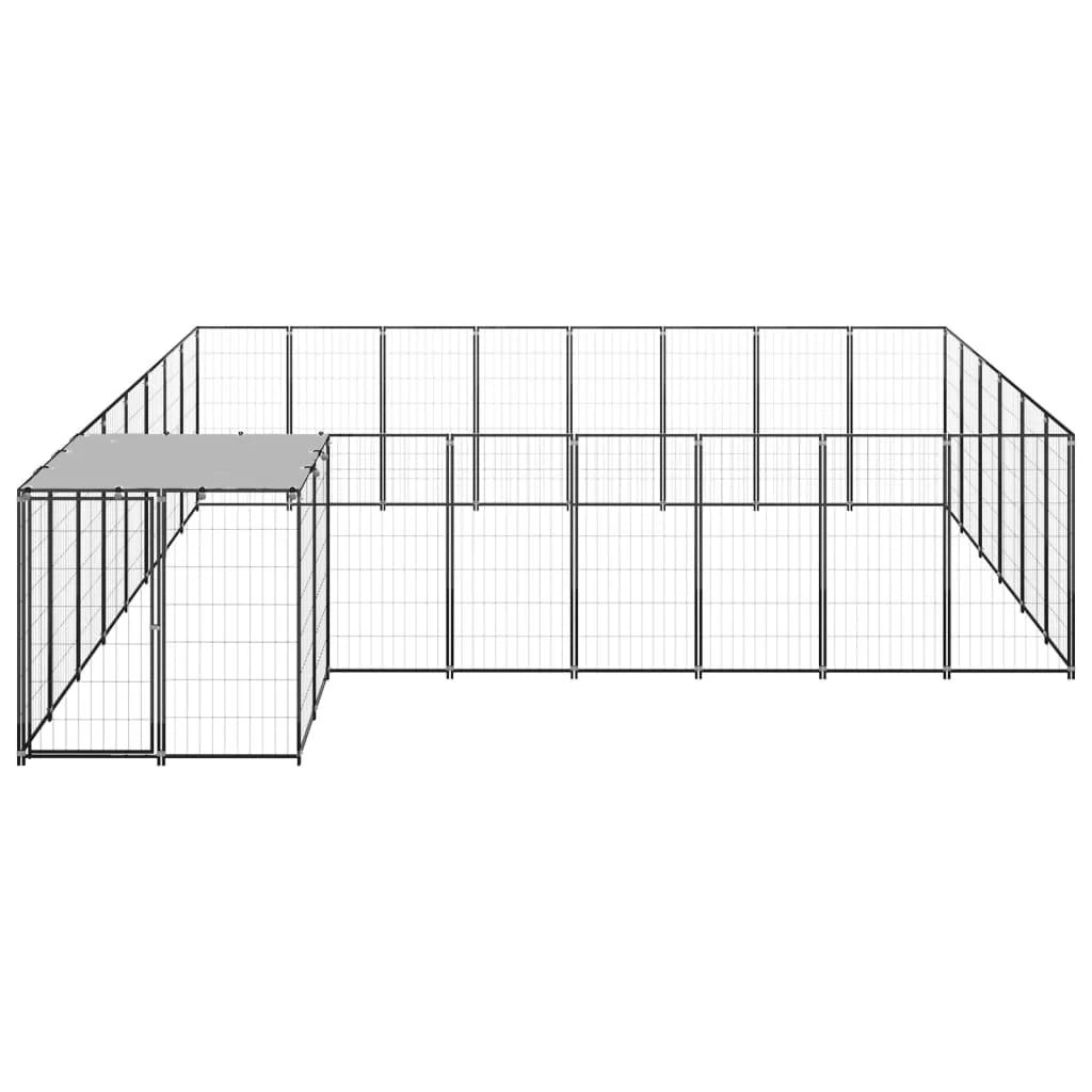 Recinto per animali da esterno per cani 15,73 m² 110 cm acciaio nero 02_0000498