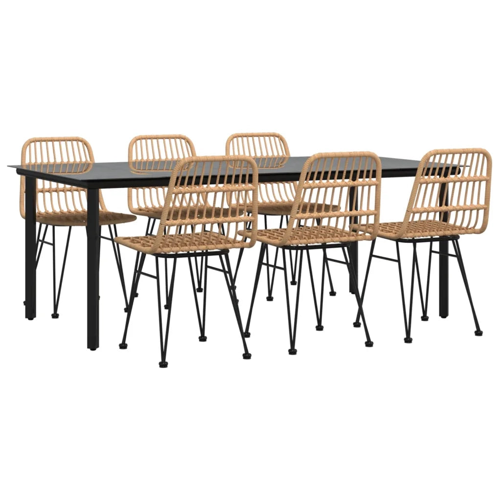 Set da Pranzo da Giardino 7 pz in Polyrattan cod mxl 35593