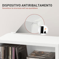 Libreria Scaffale Porta CD 33x24x140 cm con 6 Ripiani Regolabili Capacità di 260 CD/120 DVD Bianco