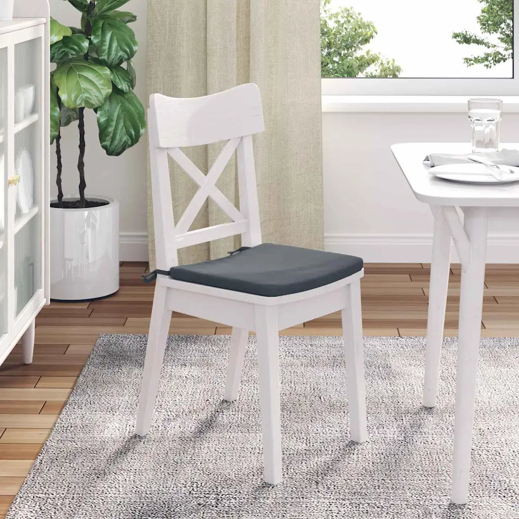 Cuscini per Seduta 4 pz | Cuscini per sedie Grigio scuro 40 x 40 x 3 cm Velluto