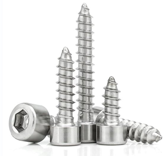 Scretti autoalimentanti in acciaio inossidabile, 20 pezzi, M3.5 x 18mm per lavorazione del legno, con viti a testa a stella