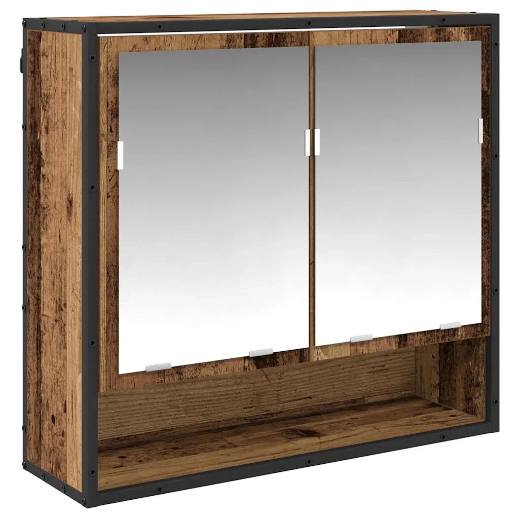 Set di mobili per il bagno con cassetto 3 pcs Legno vecchio