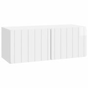 Mobile Porta TV da Muro Bianco Lucido 78,5 x 31 x 30 cm
