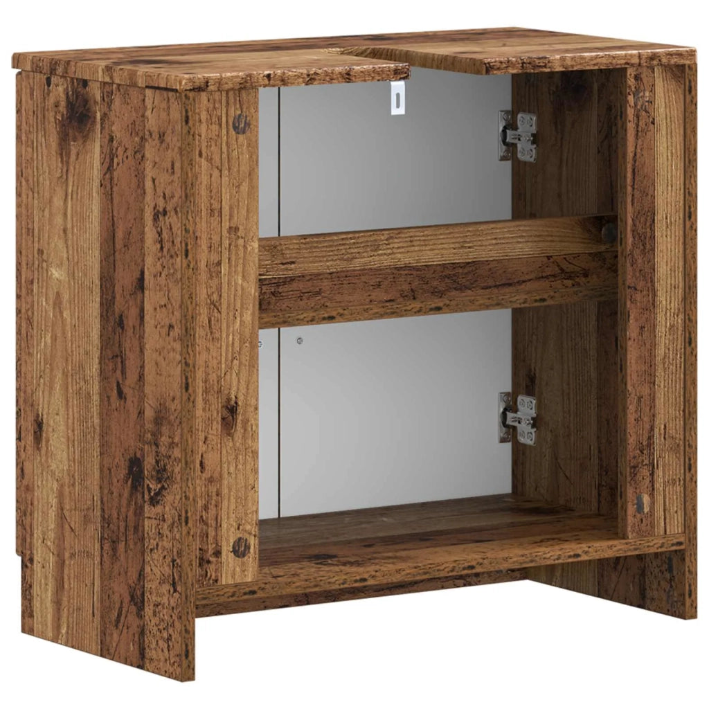 Armadio per Lavabo da Bagno UTRECHT Legno antico 897673
