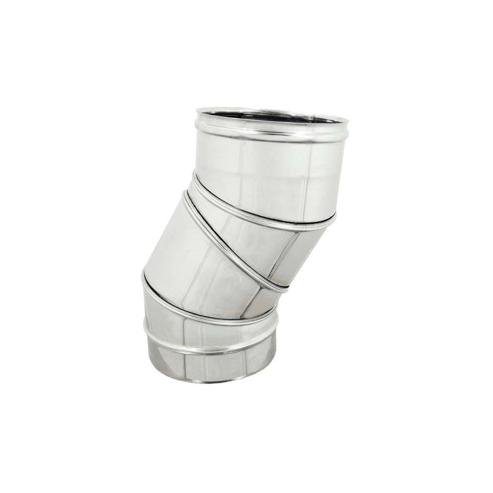 Curva gomito inox 150mm orientabile registrabile 5 decimi curvatura 0-90°