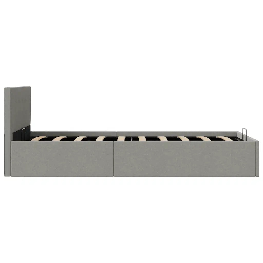 Giroletto Idraulico Contenitore-Struttura Letto Grigio Chiaro Tessuto 90x200cm