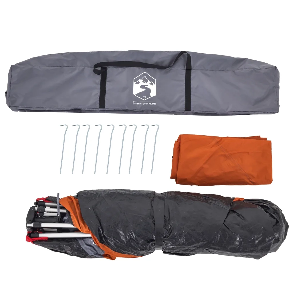 Tenda a Cupola 4 Persone Grigio e Arancione a Rilascio Rapido 4004232