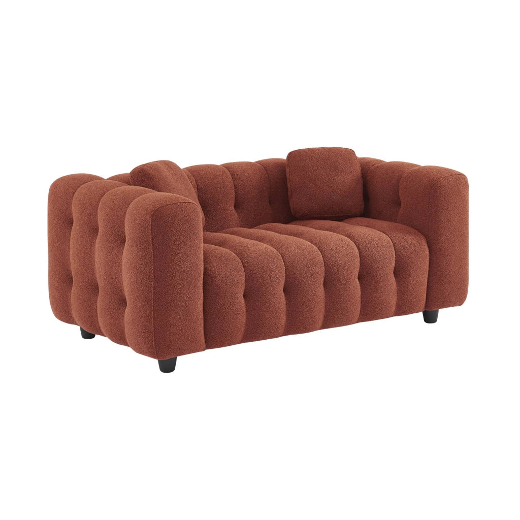 Divano in bouclé testurizzato, 2 posti, terracotta