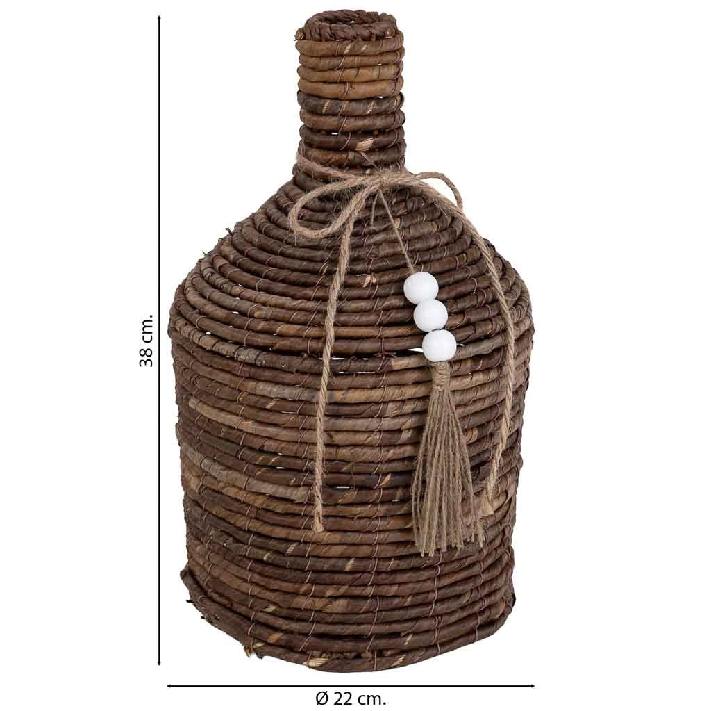 Vaso in foglia di banano naturale marrone, D22x38h cm