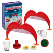 Drinkspel Hockey Shots con 2 Obiettivi, 2 Putter, 2 Palline, 4 Zavorranti, 2 Coppe da Shooter (50 ml), Sticker unici, Gioco di Festa
