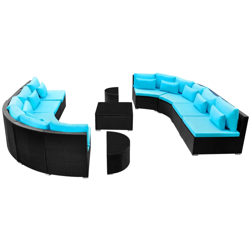 Set di Divani Rotondi 11 pcs Blu polyrattan 42399