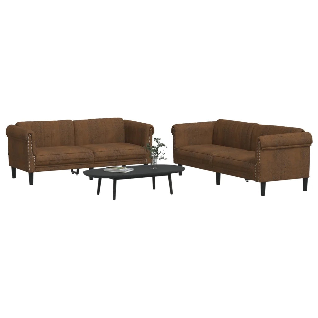 Set di Divani 2 pz Marrone in Velluto 3209228