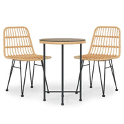 Set da Pranzo da Giardino 3 pz | Set Salotto da Giardino in Polyrattan