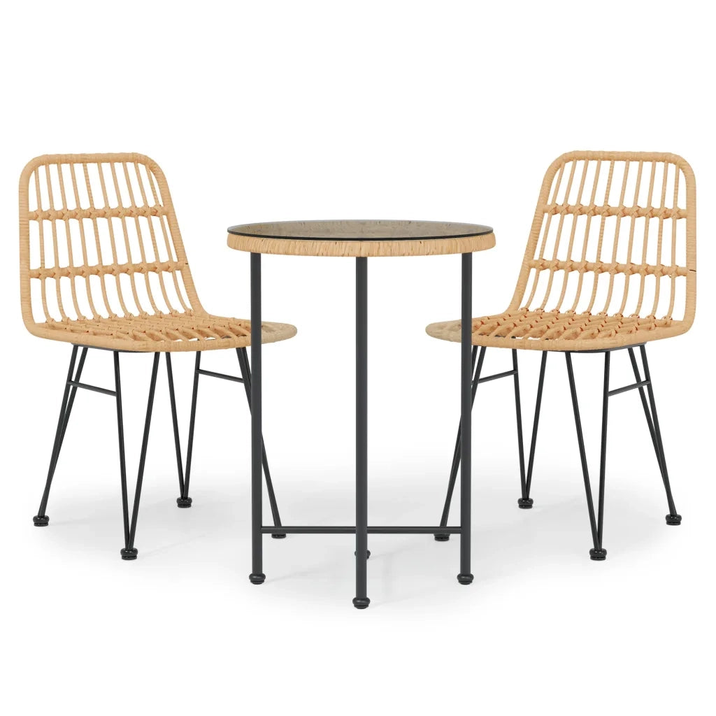 Set da Pranzo da Giardino 3 pz | Set Salotto da Giardino in Polyrattan