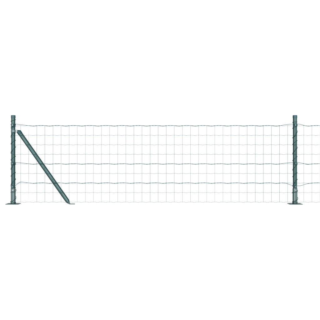 Euro Fence con 7 Pali Flangiati 0.4x10 m Acciaio Galvanizzato