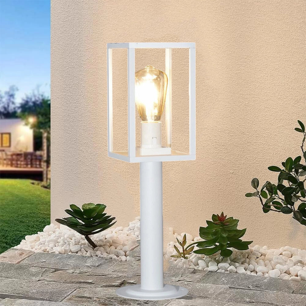 Trade Shop - Lampione Da Giardino 48cm Lampioncino Da Terra Per Vialetti Attacco E27 Ip44 518pa-h480 - Bianco