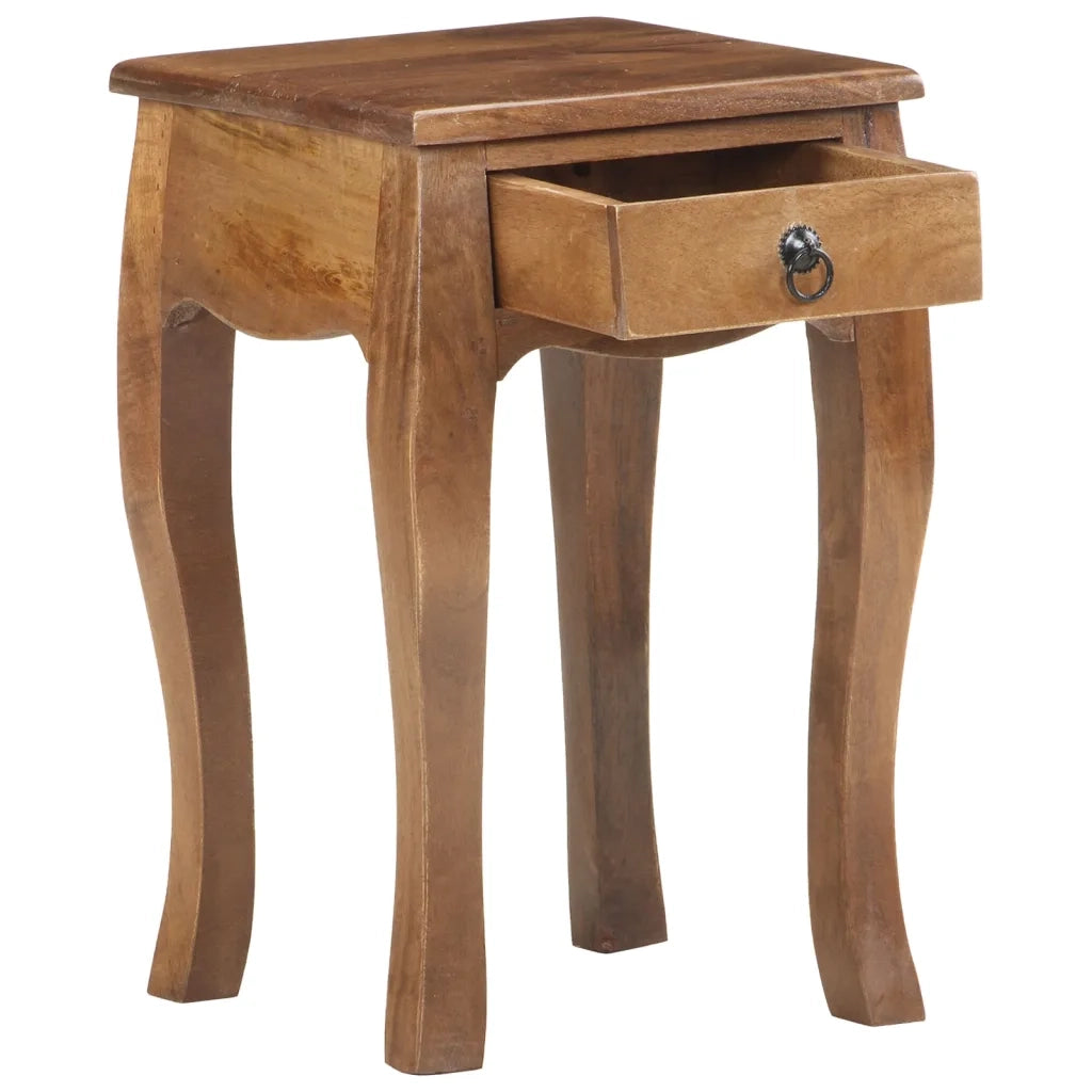 Comodino 28x28x46 cm in Legno Massello di Mango