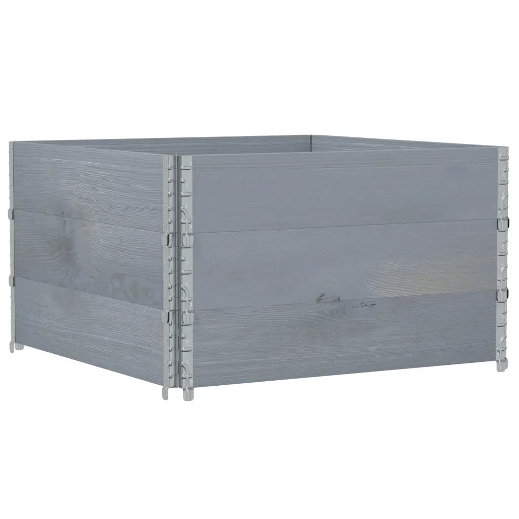 Paretali per Pallet 3 pz Grigi 100x100cm Legno Massello di Pino CFW2684532
