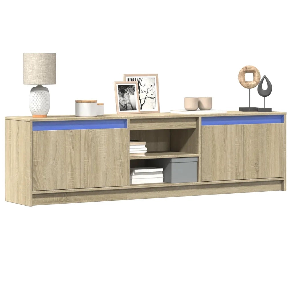 Mobile Porta TV con LED Rovere Sonoma 180x34x50cm in Truciolato 3307914